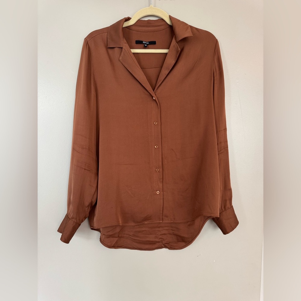 Quince Brown Silk Women's Top